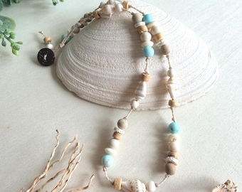 Coastal Inspired Choker Necklace, Beach Jewelry, Summer Vacation Gifts, Beachy Boho Necklace, Natural Seashell Necklace