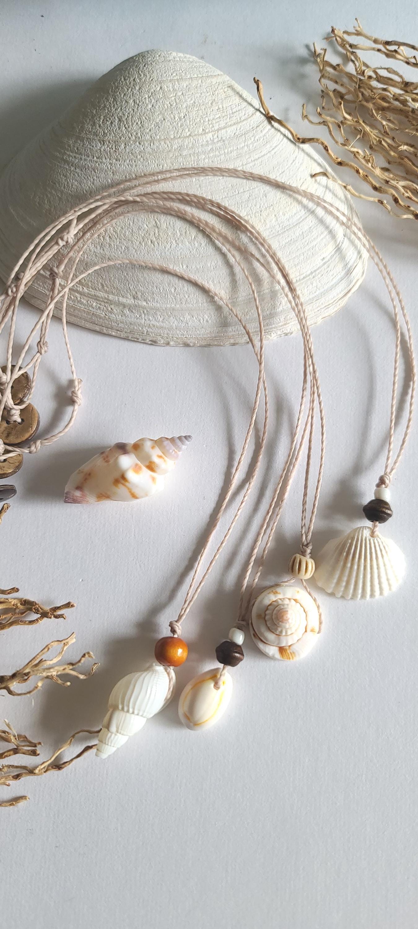 Beachy Seashell Necklace, Surfer Inspired Coastal Necklace, Unisex 