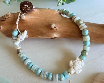 Coastal Style Anklet, Beachy Ankle, Summer Anklet, Ocean Inspired Anklets, Beach Lover Gift, Summer Style Jewelry, Coastal Gifts For Mom