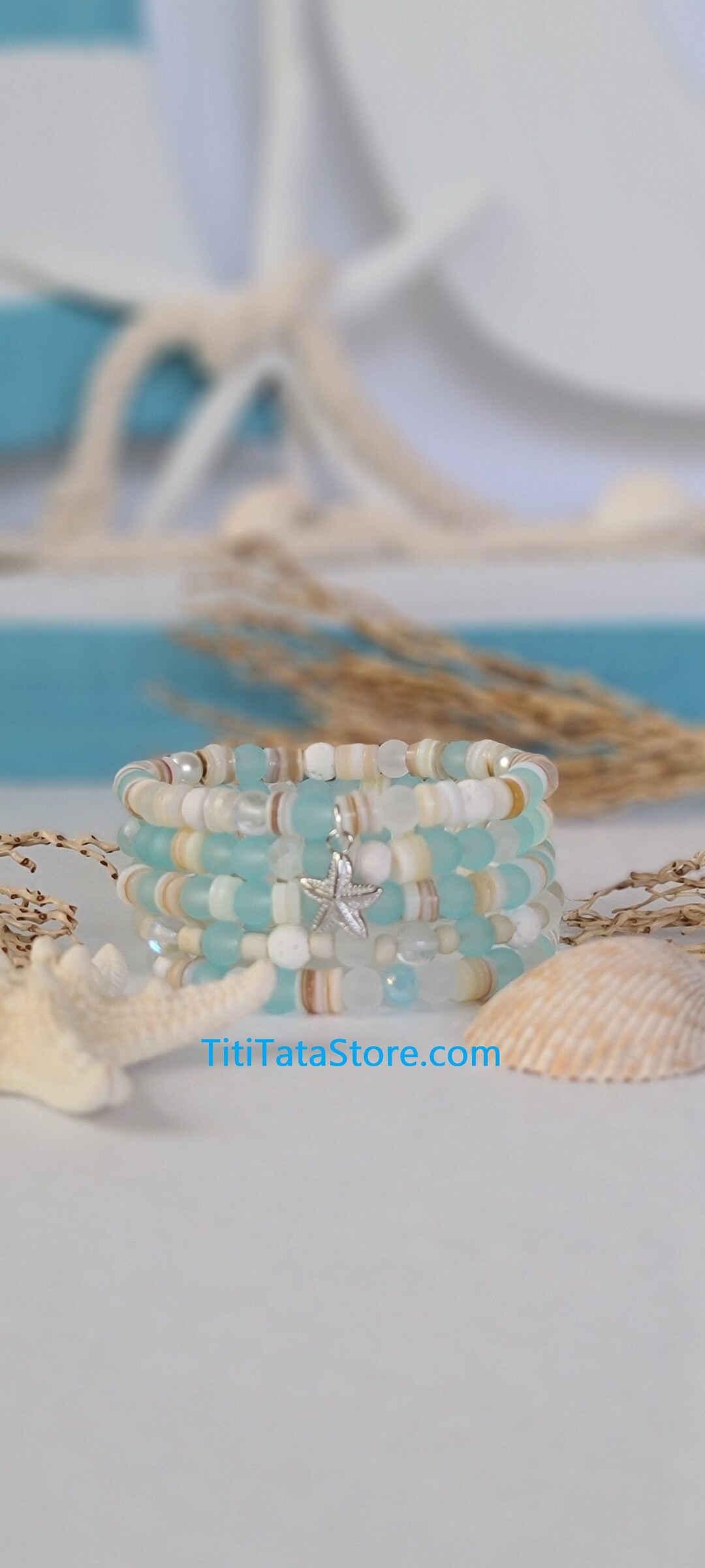 5 Beach Bracelets, Sea Glass Bracelets, Beachy Bracelets, Coastal Style ...