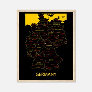 Impresión de mapas de Alemania, decoración de la pared de Alemania, regalos de boda de Alemania para pareja, regalo personalizado para mamá, regalos personalizados para abuelos,