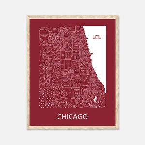 Universität von Chicago-Druck, Chicago Umgebungskarte Poster, Chicago-Abschlussgeschenk, Chicago Alumni-Geschenk, personalisierte Karte Druck