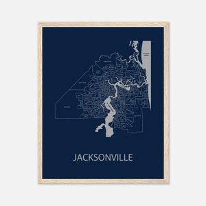 Kaartkunst Universiteit van Noord-Florida, buurtkaart Jacksonville Florida, college afstudeercadeau, UNF alumnicadeau, gepersonaliseerde kaart