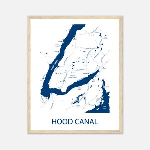 Hood Kanal Karte Wand Kunst, Hood Kanal Poster von Hood Kanal Washington, Ruhestand Geschenk, Büro Dekoration