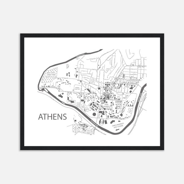 Athens Ohio Map Print, Ohio University Graduation Gift, Custom College Poster, Gifts for College Graduates, Personalized Gift for Child