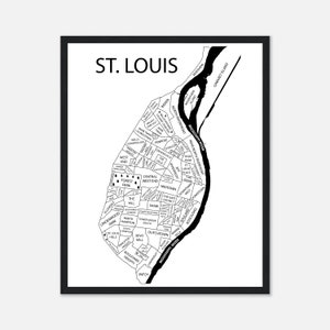 Kaartafdruk St. Louis, gepersonaliseerd cadeau voor moeder, aangepast cadeau voor vader, Cardinals Art Print, decor St. Louis Blues, wanddecoratie
