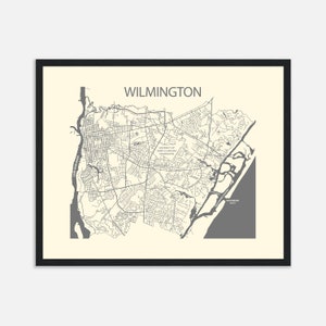 Wilmington North Carolina Map Art Print: New Home Gift