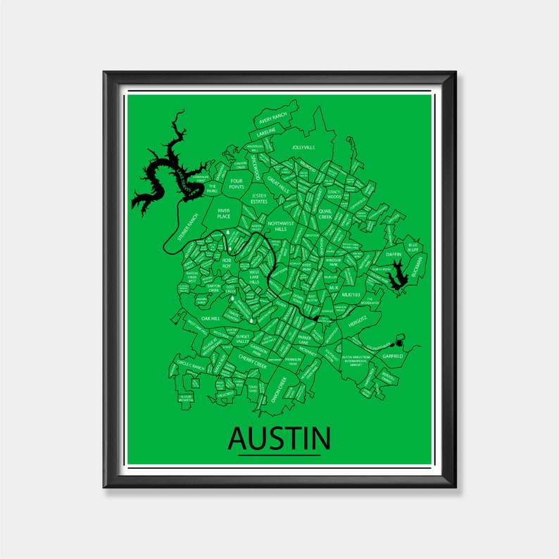 Austin FC Neighborhood Map Austin Texas City Map Print - Etsy
