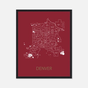 University of Denver Map Print, Denver Neighborhood Map Poster, Personalized Graduation Gift for Son or Daughter, Custom College Gifts