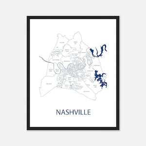 Nashville-buurtkaartafdruk, kaartposter, kunst aan de muur, woonkamer, Nashville-kunstwerkgeschenken, huwelijksgeschenken gepersonaliseerd, op maat gemaakte geschenken