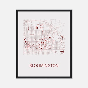 Bloomington Indiana Map Print: College Town Wall Art