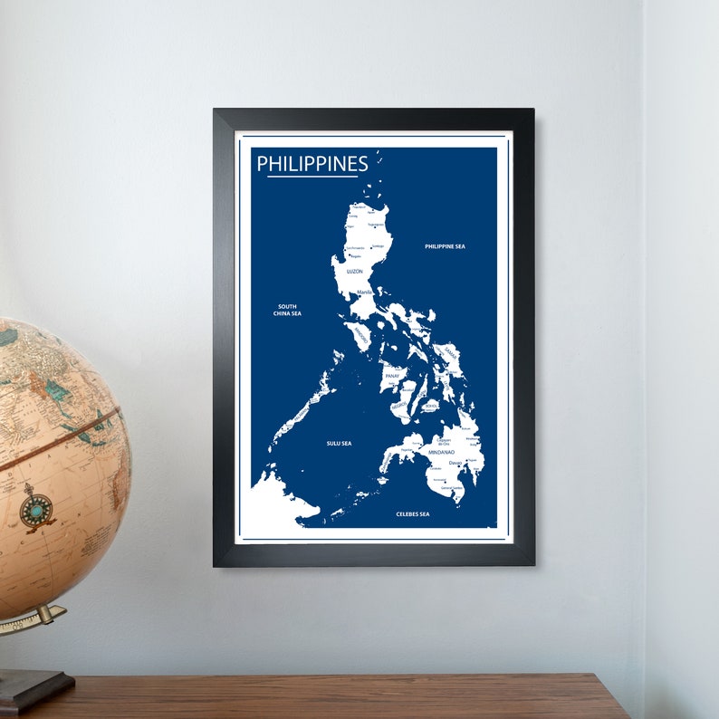 Philippines Map Print Philippines Wall Decor Philippines Etsy