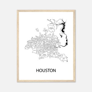 Houston Karte Wand Kunst Druck, Houston Texas Geschenke für Braut, Houston Astros Dekor, Houston Rockets Kunst, Hochzeitsgeschenke, Kartenkunst