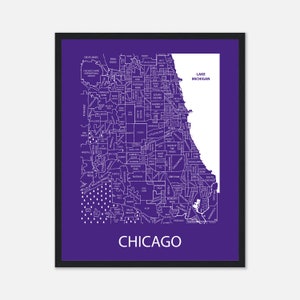 Northwestern Universität Poster Wandkunst, Chicago Umgebung Viertel Karte Drucken, Nordwest-Abschlussgeschenk, Nordwest-Alumni-Geschenk