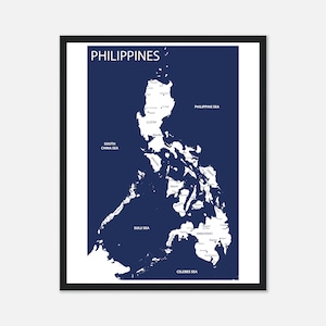 Impresión de mapas de Filipinas, Decoración de la pared de Filipinas, Regalos de boda de Filipinas para pareja, Regalos personalizados para abuelos, Regalo de Navidad