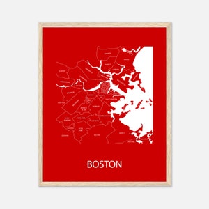 Boston University Art Print, Boston Neighborhood Map Wall Hanging, Boston University Graduation Gift, BU Alumni, Personalized Poster