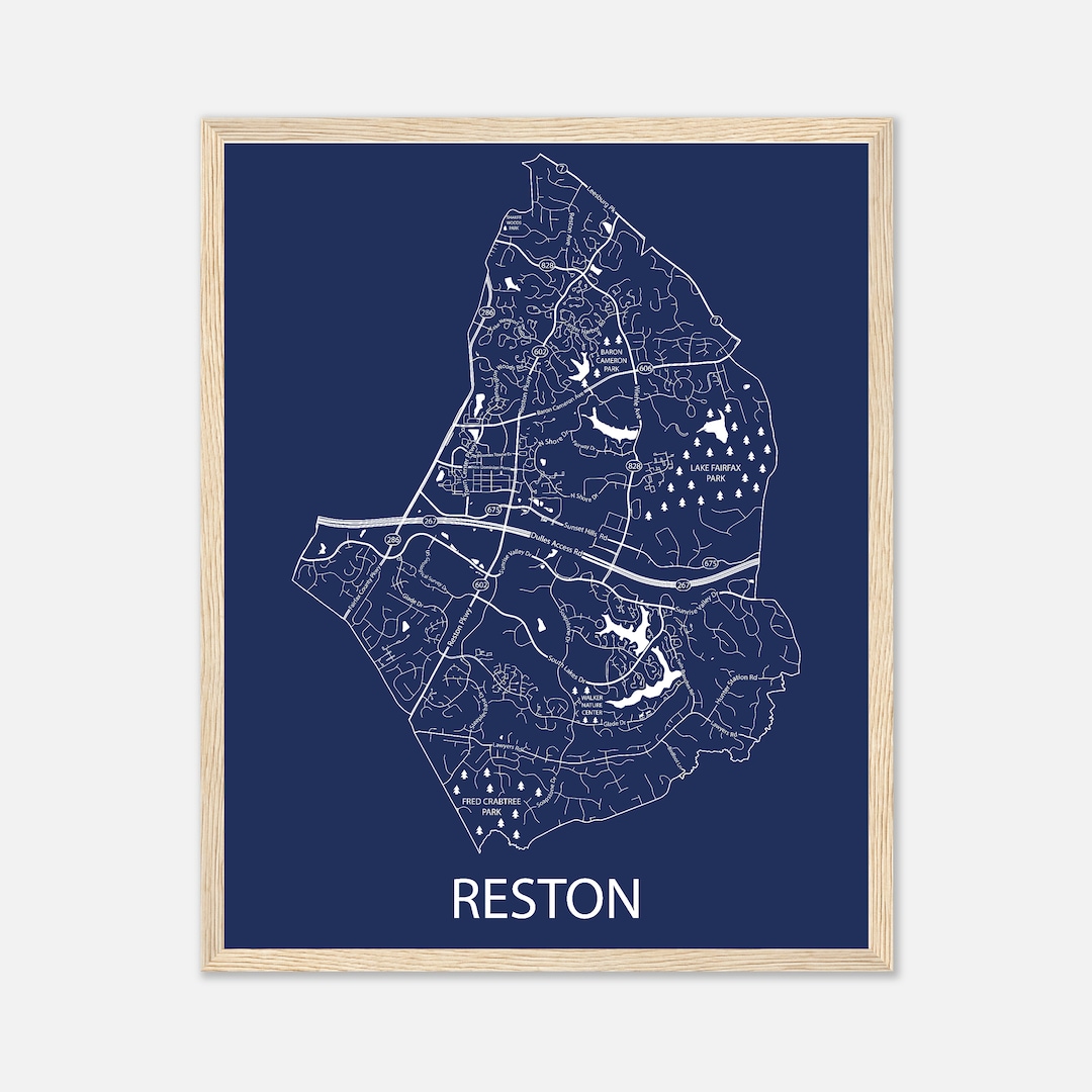 Reston Virginia Map Print: Modern Street Map Wall Art - Etsy UK