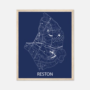 Reston Virginia Map Print, Reston Street Map Poster, Reston Wall Art Gift, Personalized Maps of Cities, Gift for Men or Women