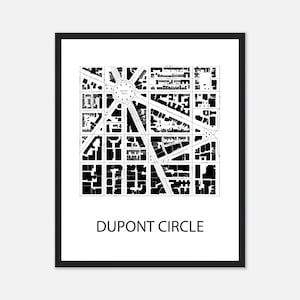 Washington DC Map Print - Dupont Circle Ingelijste poster voor makelaar die nieuw huis sluit of afstudeercadeau