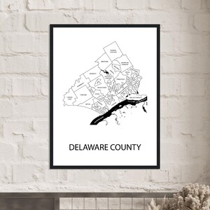 Delaware County PA Map, Customizable Delco PA Print, Personalized Map ...