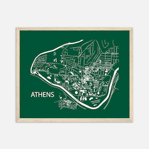 Ohio Universität Karte Druck, Athen Ohio Abschlussgeschenk, individuelles College Poster, Geschenke für College-Abgänger, personalisiertes Geschenk für Kind