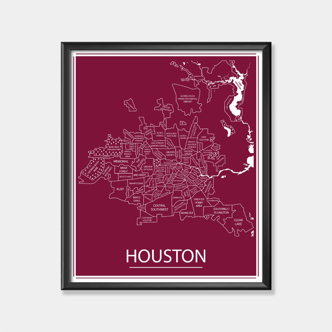 Texas Southern University Map Print Houston Texas Etsy