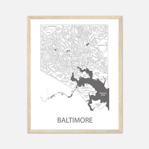 Baltimore Neighborhood Map Print, Baltimore Wedding Gift Personalized for Couple, Orioles Wall Art, Ravens Decor, Baltimore Maryland Print