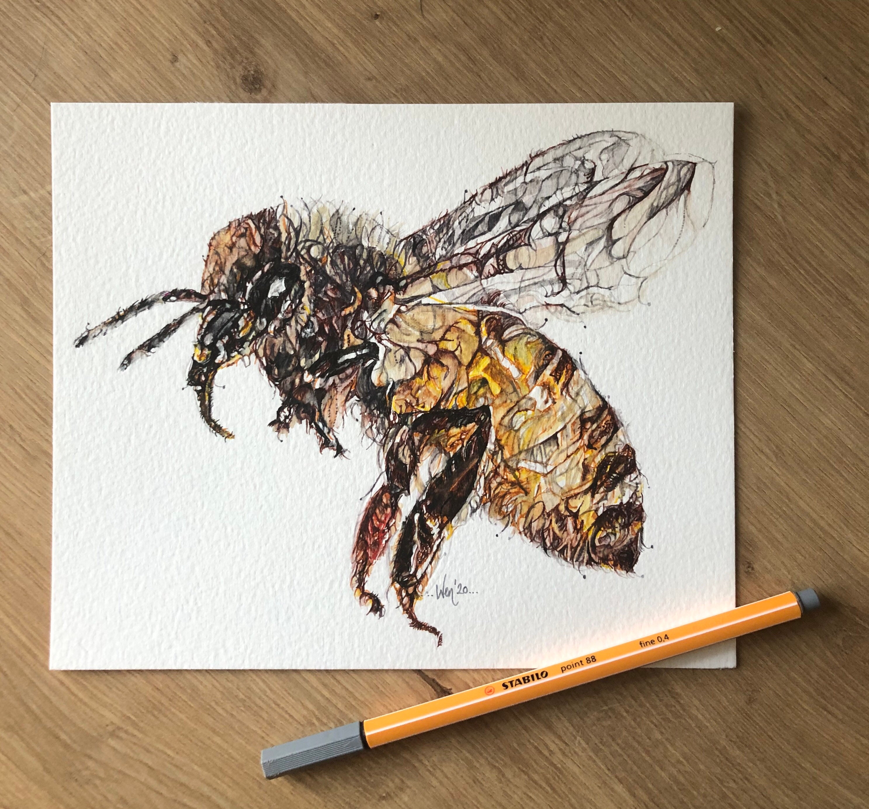 Harriet die Honigbiene Druck Honigbiene Kunst Honigbienen | Etsy