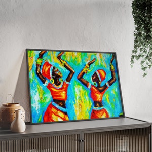 Sofortiger Download Kunstdruck - Tanzende Frauen Buntes Tribal Kunstwerk