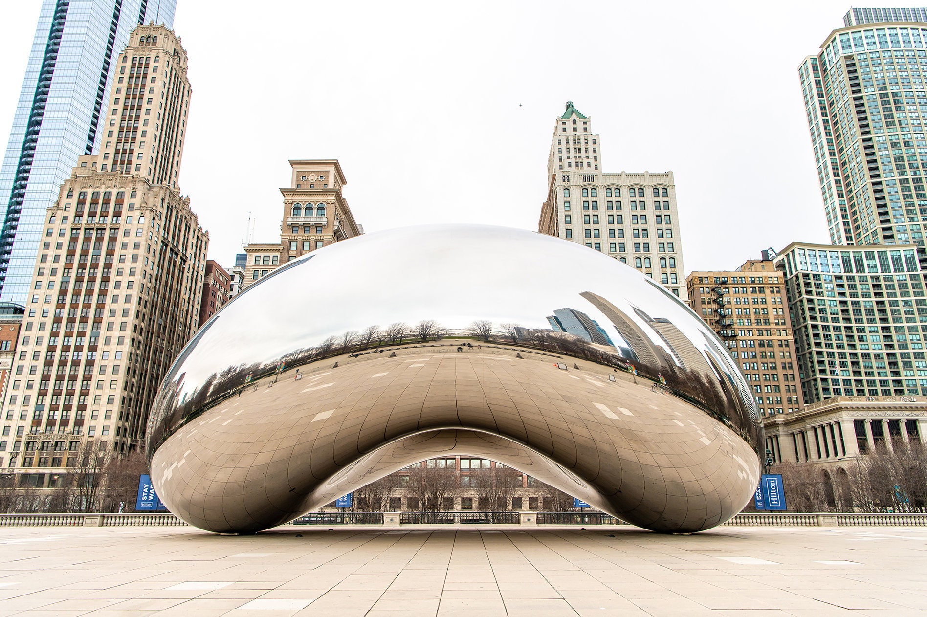 Chicago Bean cloud Gate Downtown Millennium Park in the Loop. Two