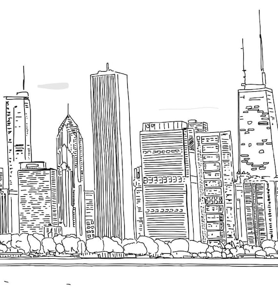 Dibujo Del Contorno Del Horizonte De Chicago 710+ Chicago Skyline