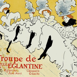 Toulouse Lautrec Art Reproduction - La Troupe De Mlle Eglantine - Nagebouwd in hoge resolutie. Print en frame elke grootte.