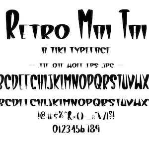 Font Retro Mai Tai, A Creative Typeface with Tiki, Polynesian Hawaiian Style! This Cool Typeface is Hand Drawn With Vintage Retro Tiki Style