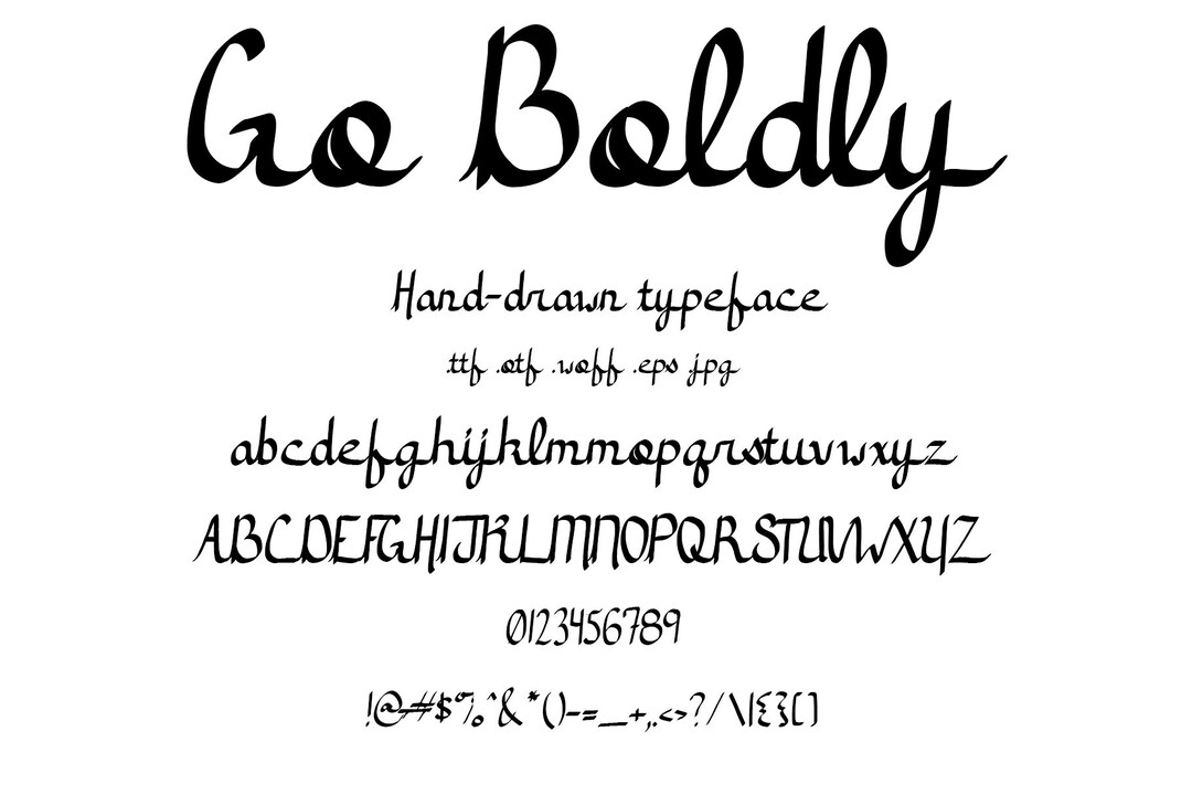 Font Go Boldly, A Bold, Impactful Handwritten, Hand Drawn Cursive ...