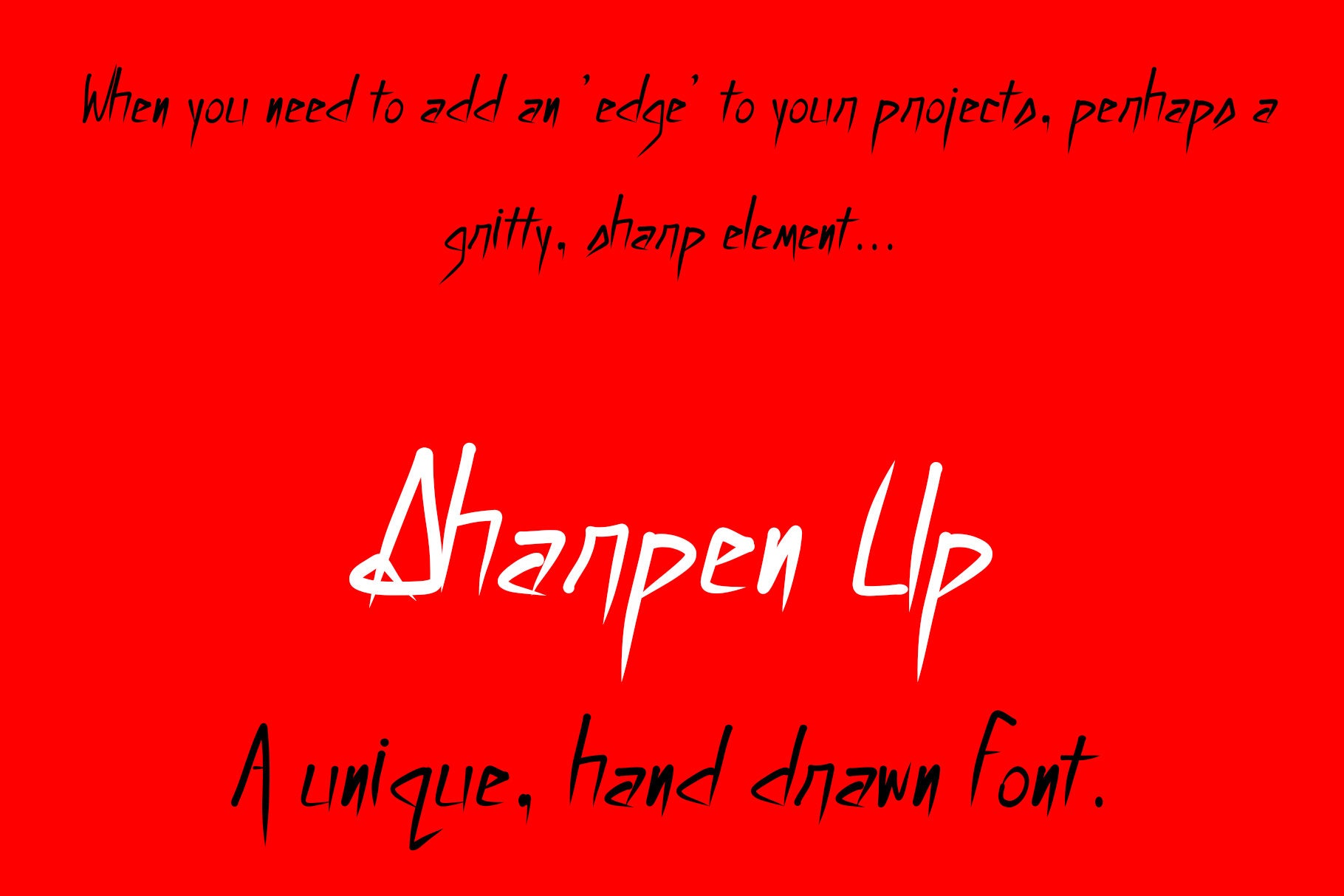 Font: Sharpen Up. an Edgy Character Set With Sharp Edges Like Knives ...