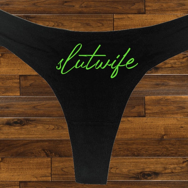 Slut Wife Thong, Bridal Gift, Women's Underwear, Bachelorette Party Shower, Funny underwear, Women's Thong, Bride Gift, Wife/Girlfriend Gift