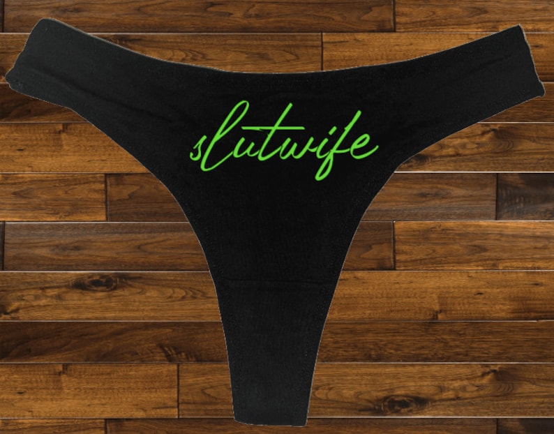 Slut Wife Thong, Bridal Gift, Women's Underwear, Bachelorette Party Shower, Funny underwear, Women's Thong, Bride Gift, Wife/Girlfriend Gift imagem 1