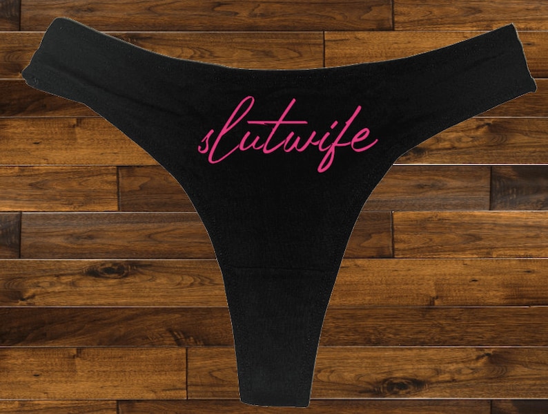 Slut Wife Thong, Bridal Gift, Women's Underwear, Bachelorette Party Shower, Funny underwear, Women's Thong, Bride Gift, Wife/Girlfriend Gift imagem 4