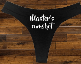 Master's Cumshot Thong, Honeymoon Gift, Gag Gift, Naughty Underwear, X Rated Underwear, Panties Thong Perfect Gift Fun Significant Other