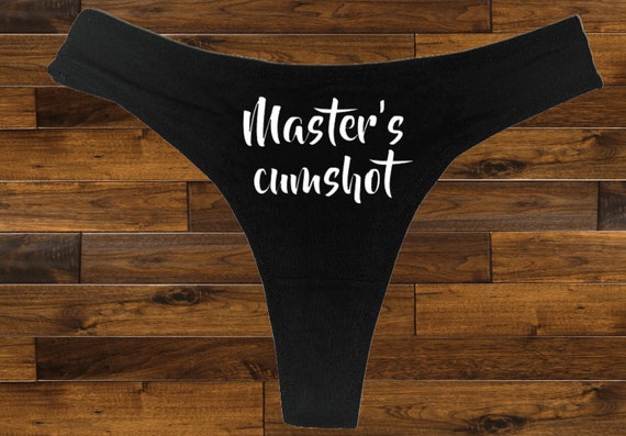 Master's Cumshot Thong, Honeymoon Gift, Gag Gift, Naughty Underwear, X  Rated Underwear, Panties Thong Perfect Gift Fun Significant Other