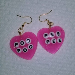 Peepee Poopoo Heart Earrings
