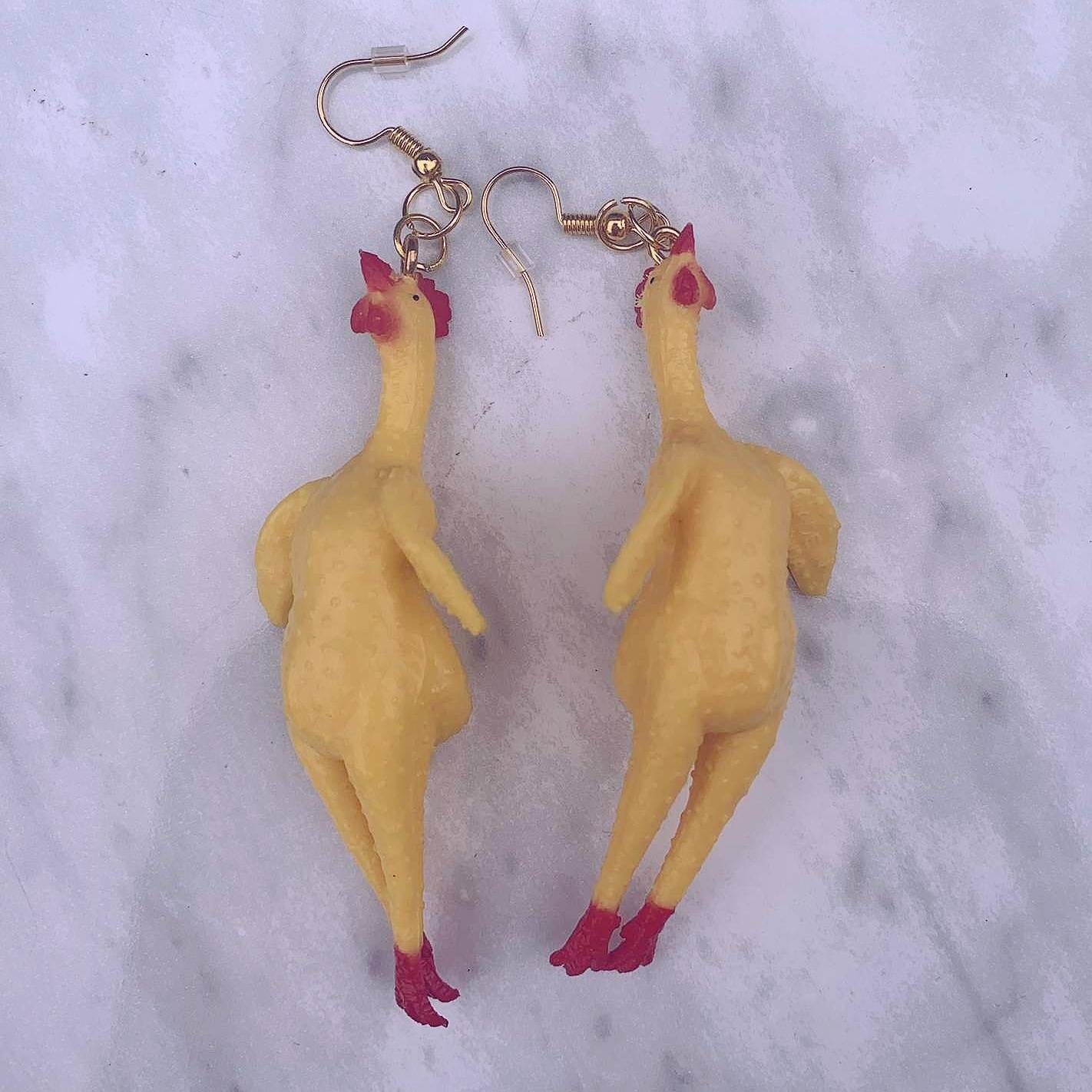 Rubber Chicken Earrings Etsy