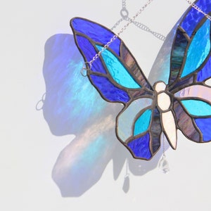 Adorno de vidriera de mariposa Morpho azul Personalizar Personalizar imagen 3