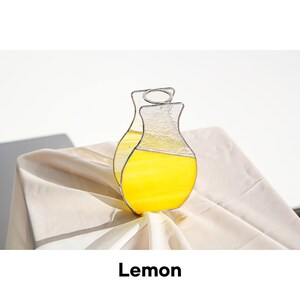 Small Stained Glass Vase / Handmade Vase / Unique Vase Customize Personalize Lemon