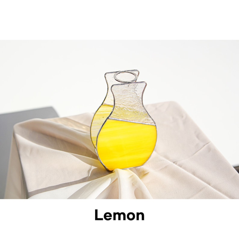 Kleine Glasvase / handgefertigte Vase / einzigartige Vase individuell personalisieren Lemon