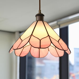 Pink Peacock Pendant Light Stained Glass Ceiling Lighting Lamp Shade Customize Personalize image 1