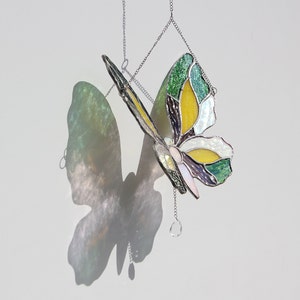 Green Butterfly Stained Glass Ornament image 3