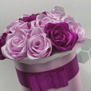15 Artificial Satin Flowers in Pot, Rose for Wedding,Satin Ribbon Rose Bouquet,Handmade Artificial Flowers,Eternal Decorative Flower