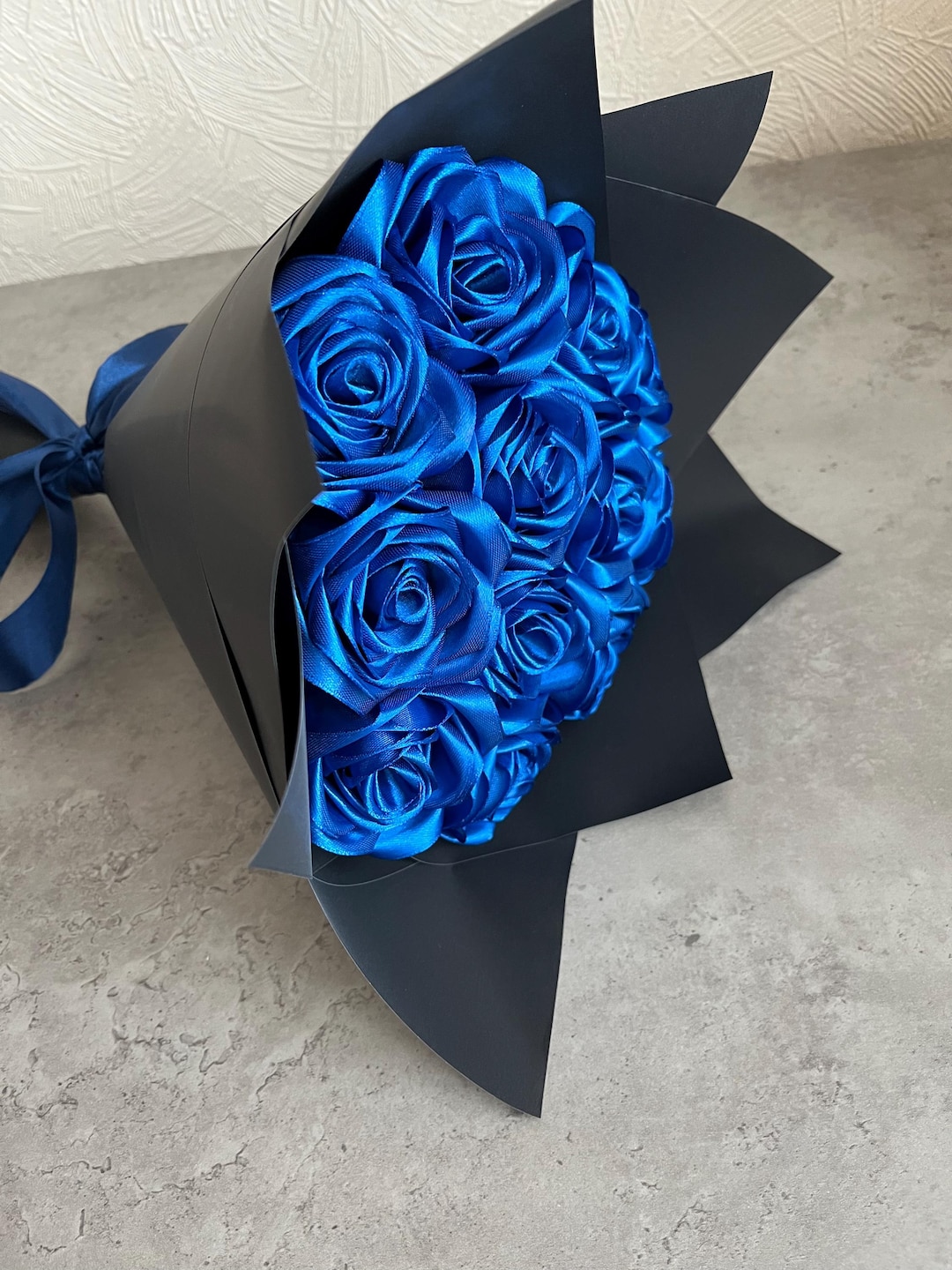 Navy Blue Bouquet Eternal Roses Without Glitter, Original Mothers