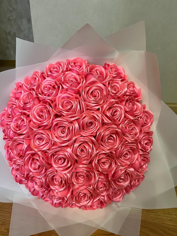 30 Rose Rosa Glitterate Artificiali Con Farfalle E Nastro – Bouquet Fai Da Te Per Nozze, San Valentino, Festa Della Mamma, Decorazioni Luminose E Resistenti